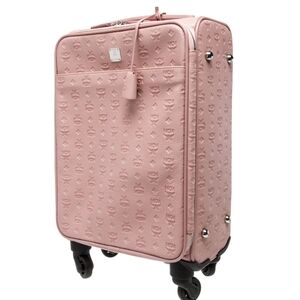 Brand New MCM Pink MONOGRAM Leather Rollong LUGGAGE